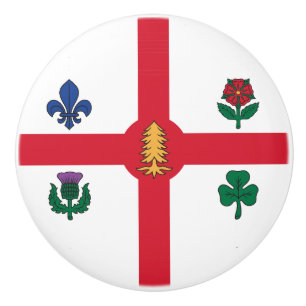 Bouton De Porte En Céramique Bouton en céramique avec drapeau de Montréal, Cana