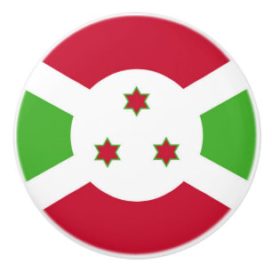 Bouton De Porte En Céramique Bouton en céramique avec drapeau du Burundi