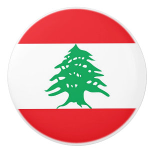 Bouton De Porte En Céramique Bouton en céramique avec drapeau du Liban