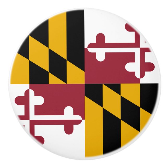 Bouton De Porte En Céramique Bouton en céramique avec drapeau du Maryland, USA (Devant)