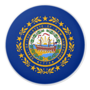 Bouton De Porte En Céramique Bouton en céramique avec drapeau du New Hampshire