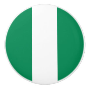 Bouton De Porte En Céramique Bouton en céramique avec drapeau du Nigeria