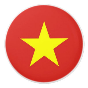 Bouton De Porte En Céramique Bouton en céramique avec drapeau du Vietnam