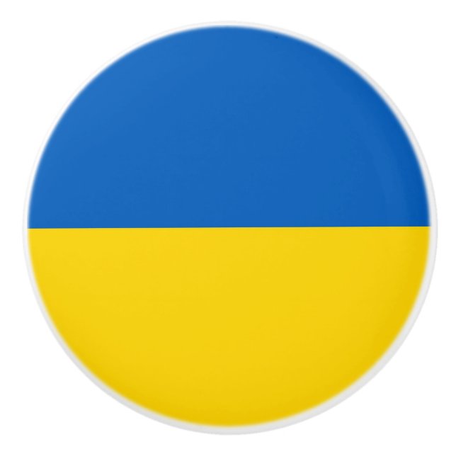 Bouton De Porte En Céramique Bouton en céramique avec drapeau d'Ukraine (Devant)