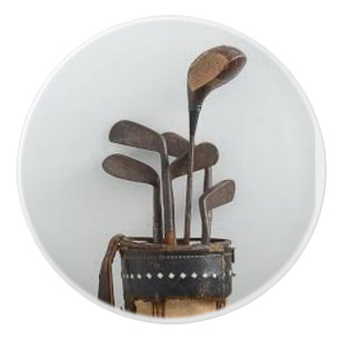 Bouton De Porte En Céramique Bouton en céramique avec le sac et les clubs de