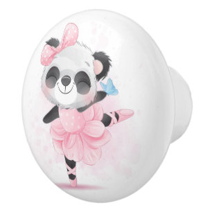Bouton De Porte En Céramique Bouton en céramique Ballerine Panda Mignon