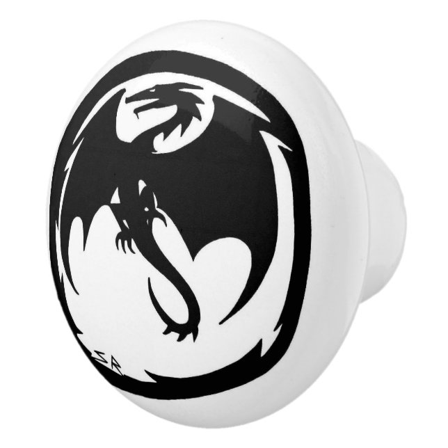Bouton De Porte En Céramique Bouton en céramique Black Dragon (Droite)
