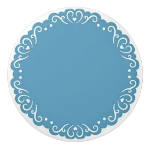 Bouton De Porte En Céramique Bouton en céramique bleue / Coeurs