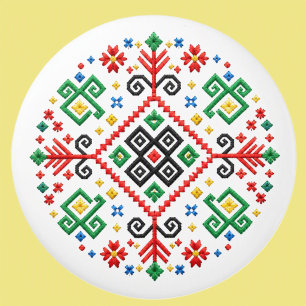 Bouton De Porte En Céramique Bouton en céramique brodé de style folklorique slo