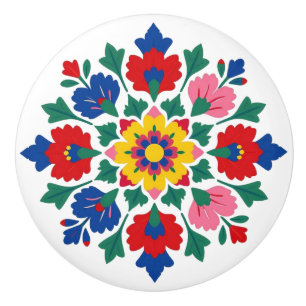Bouton De Porte En Céramique Bouton en céramique d'art populaire floral hongroi