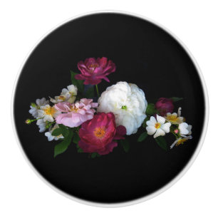 Bouton De Porte En Céramique Bouton en céramique de fleurs roses