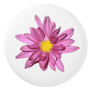Bouton De Porte En Céramique Bouton en céramique de gerbera violet clair