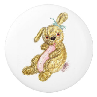Bouton De Porte En Céramique Bouton en céramique de lapin mignon