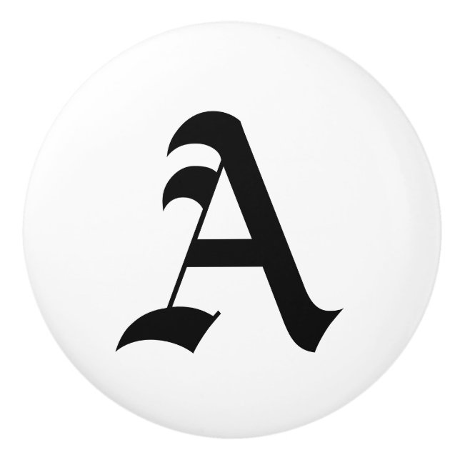 Bouton De Porte En Céramique Bouton en céramique de lettre gothique (Devant)