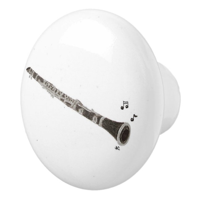 Bouton De Porte En Céramique Bouton en céramique de musicien de clarinette (Droite)