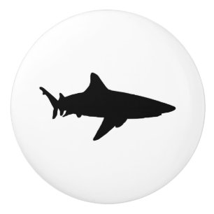 Bouton De Porte En Céramique Bouton en céramique de requin noir