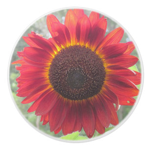 Bouton De Porte En Céramique Bouton en céramique de tournesol rouillé