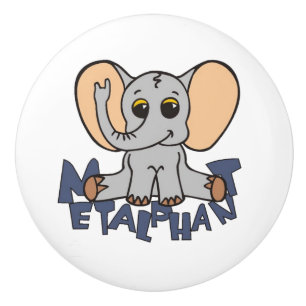 Bouton De Porte En Céramique Bouton en céramique d'éléphant de Metalphant