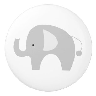 Bouton De Porte En Céramique Bouton en céramique d'éléphant de mod - blanc