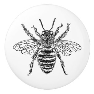 Bouton De Porte En Céramique Bouton en céramique d'impression d'abeille