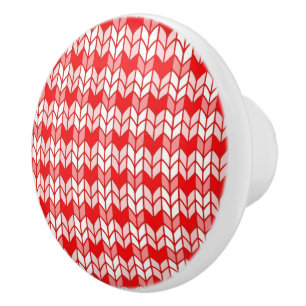 Bouton De Porte En Céramique Bouton en céramique en tricot GINGHAM ROUGE