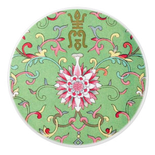 Bouton De Porte En Céramique Bouton en céramique florale orientale antique