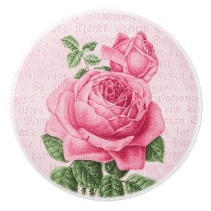 Bouton De Porte En Céramique Bouton en céramique girly de rose rose de cru