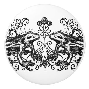 Bouton De Porte En Céramique Bouton en céramique grenouille gothique