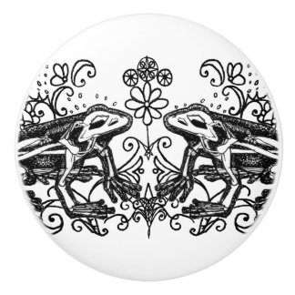 Bouton De Porte En Céramique Bouton en céramique grenouille gothique