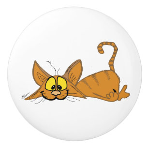 Bouton De Porte En Céramique Bouton en céramique Lazy Cat