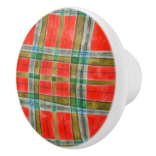 Bouton De Porte En Céramique Bouton en céramique MAC BAIN TARTAN