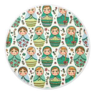 Bouton De Porte En Céramique Bouton en céramique motif Matreshka