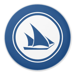 Bouton De Porte En Céramique Bouton en céramique nautique de voilier bleu de