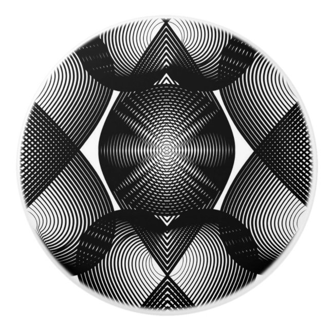 Bouton De Porte En Céramique Bouton en céramique noir et blanc / Tirage (Devant)