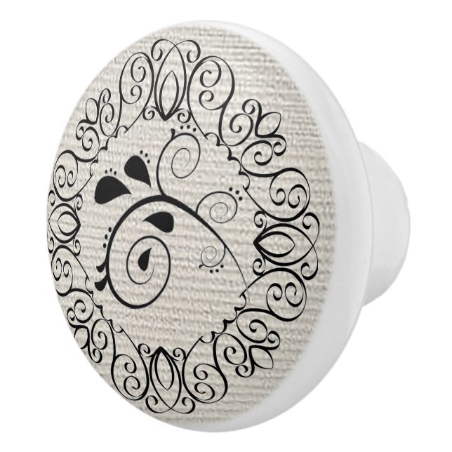 Bouton De Porte En Céramique Bouton en céramique noire / Tirer (Droite)