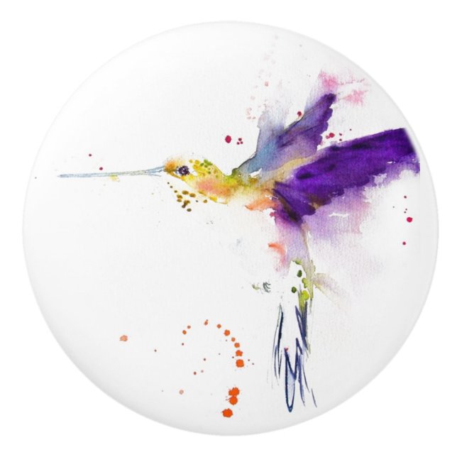 Bouton De Porte En Céramique Bouton en céramique / Porte - Humming Bird (Devant)