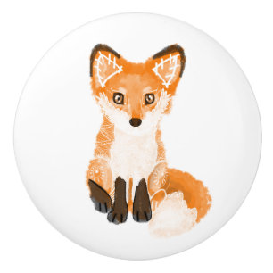 Bouton De Porte En Céramique Bouton en céramique Renard Rouge Esprit Animal