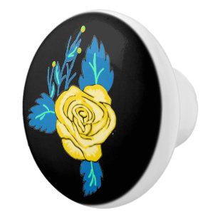 Bouton De Porte En Céramique Bouton en céramique rose jaune