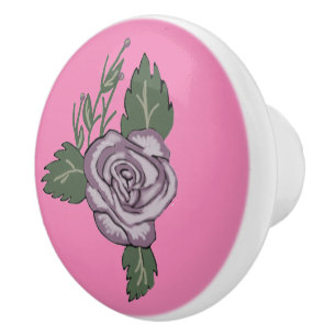 Bouton De Porte En Céramique Bouton en céramique Rose Mauve