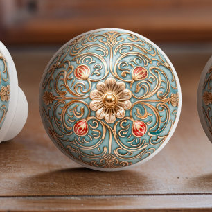 Bouton De Porte En Céramique Bouton en céramique Rose Renaissance