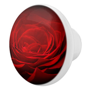Bouton De Porte En Céramique Bouton en céramique Rose Rouge