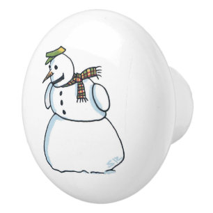 Bouton De Porte En Céramique Bouton en céramique Snowman