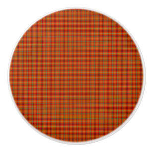 Bouton De Porte En Céramique Bouton en céramique Tartan orange