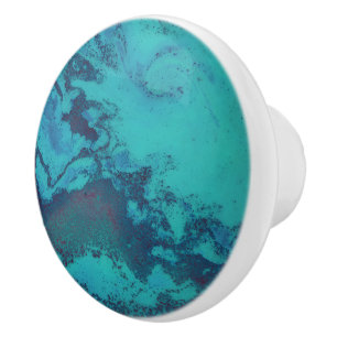 Bouton De Porte En Céramique Bouton en céramique Turquoise Tidal Abyss
