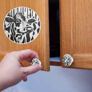 Bouton De Porte En Céramique Bouton en céramique Vache Jersey