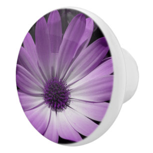 Bouton De Porte En Céramique Bouton en céramique violet Fleur Faisy