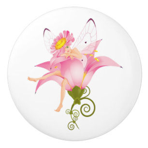 Bouton De Porte En Céramique Bouton/fée et fleur en céramique