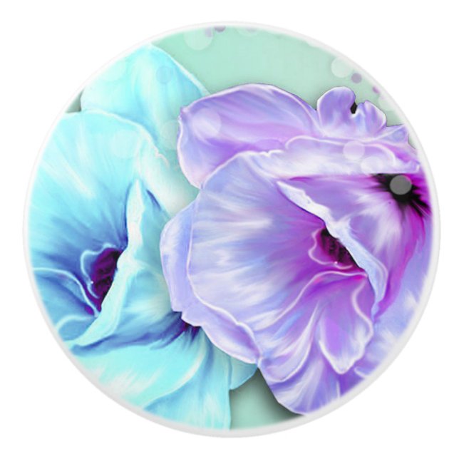 Bouton De Porte En Céramique Bouton/Fleurs en céramique (Devant)