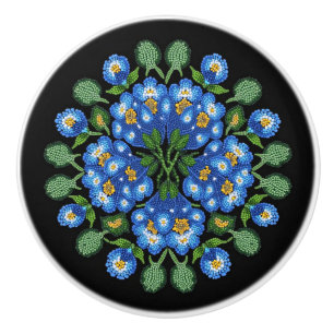 Bouton De Porte En Céramique Brassard en céramique pour les Métis Forget-Me-Not