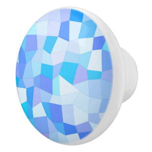 Bouton De Porte En Céramique Bright Blues Mosaic